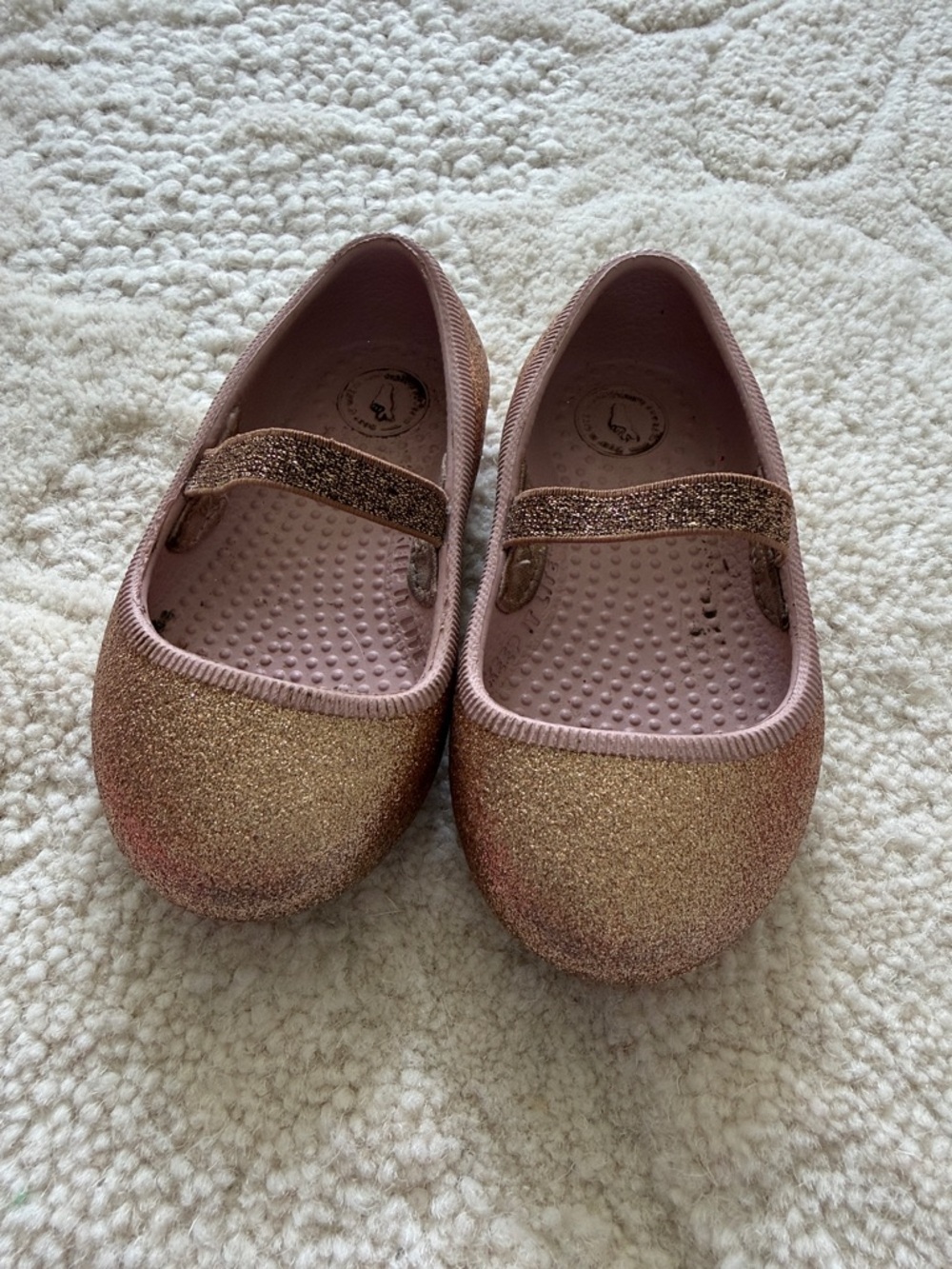 Native Shoes Girls' Glitter Mary Janes in Rose Gold